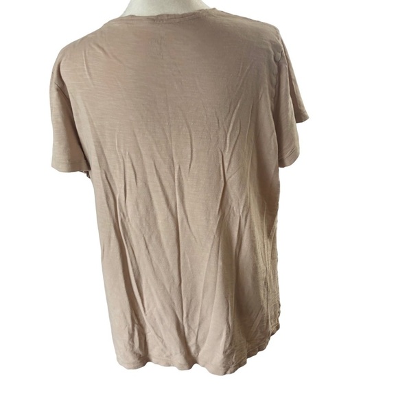Felina Cotton Modal Tee Women XL Beige Vneck  Short Sleeve Slub Cotton - Picture 6 of 8